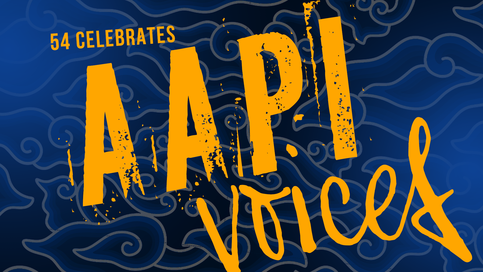 Bold yellow text on a blue background with swirling cloud patterns reads: 