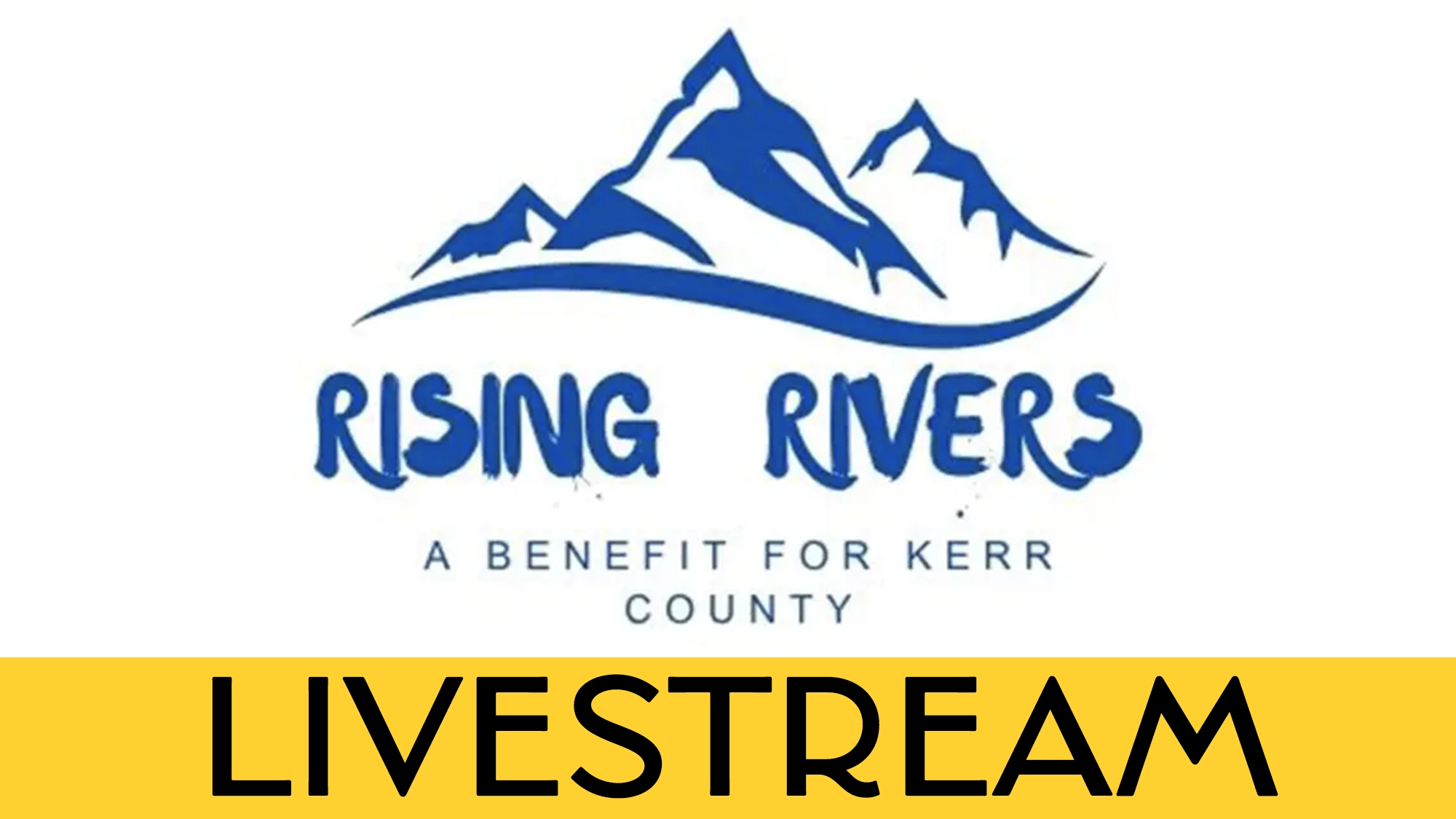 Logo with three blue mountain peaks above the words 