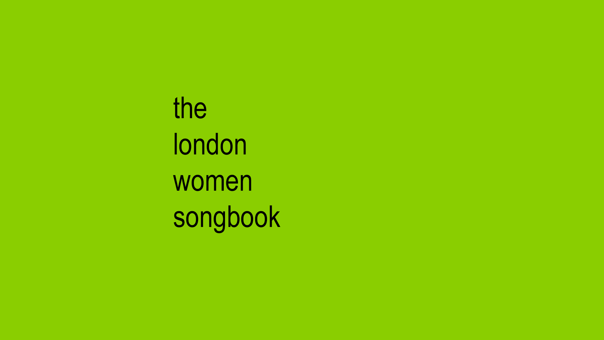 The London Women Songbook show poster