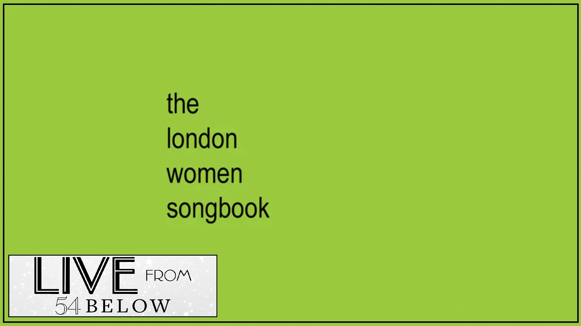 A bright green background with black text reading 