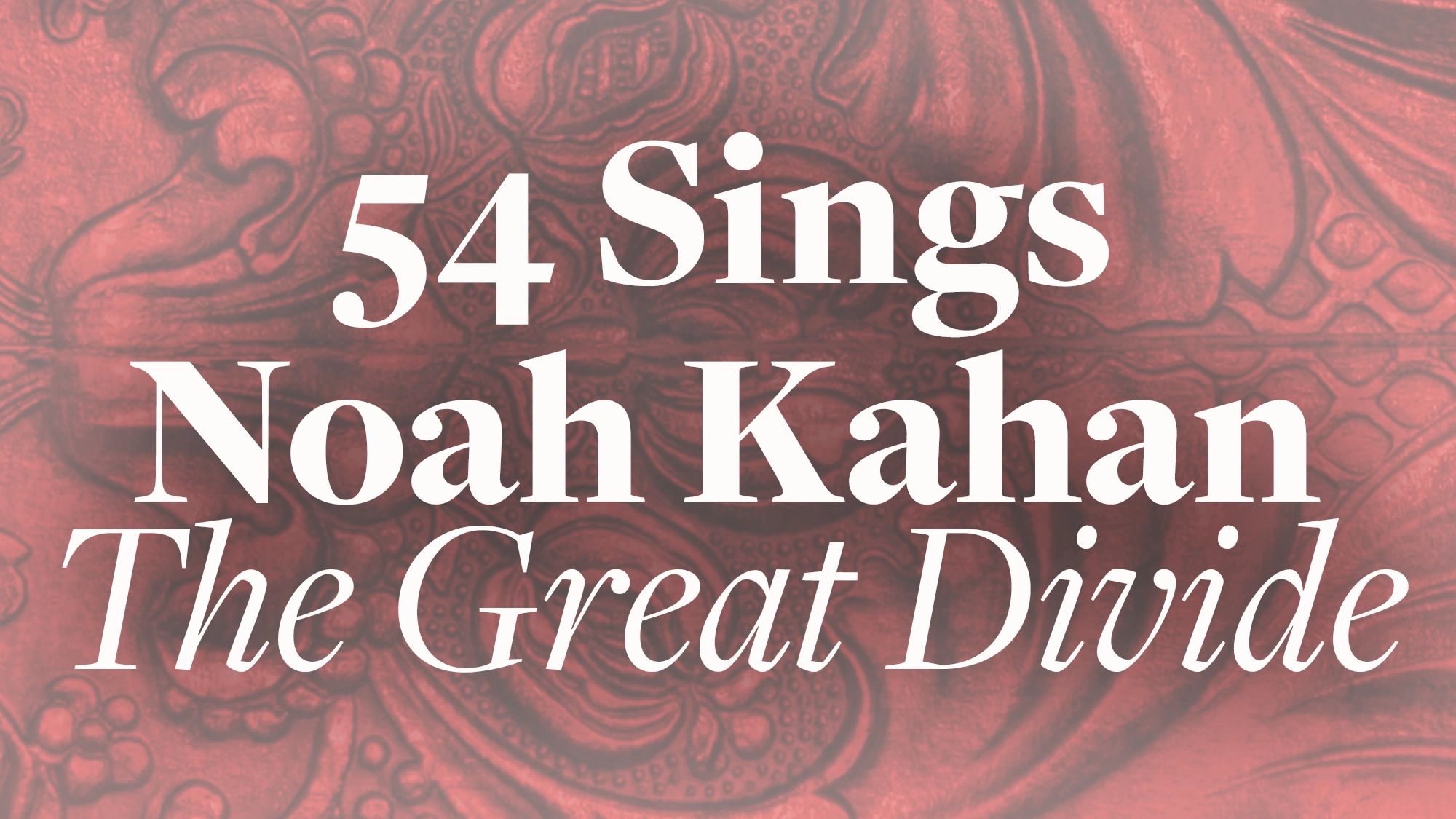 White text over a red embossed background reads: 