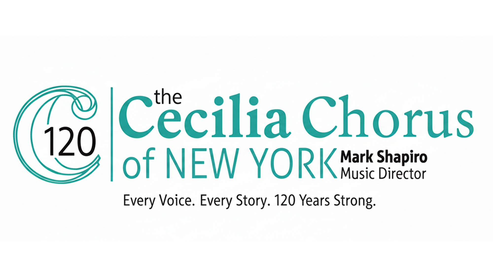 Cecilia Chorus Logo for The Cecilia Chorus of New York. Left: stylized
